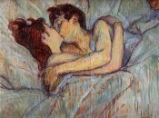 Couple baiser au lit - Toulouse-Lautrec