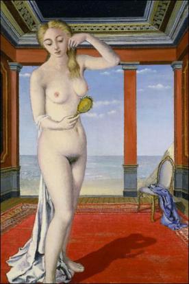Paul Delvaux - Femme au miroir 1945