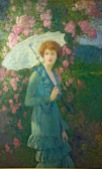 George Laurence Nelson (1887-1978 Américain)- Helen in her garden