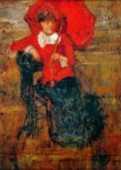 James Ensor (18690-1949) - The Lady with the red parasol