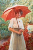 Jenny Nystrom-1854-1946 - The red parasol