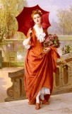 Joseph Caraud (1821-1905) - The red parasol
