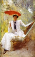 Tom-Roberts (1856-1931) - Lady with a parasol -Private-Collection