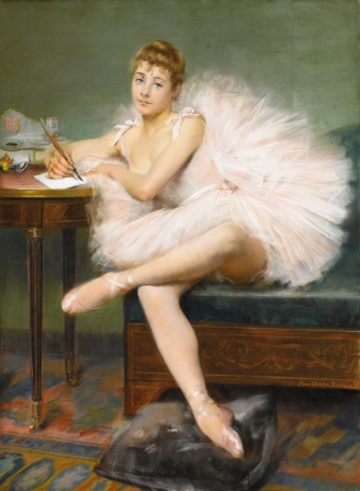 Pierre Carrier Belleuse - Danseuse écrivant - 1890