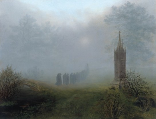 Ernst Ferdinand Oehme - Procession dans le brouillard 1828 - Galerie Neue Mester Dresde