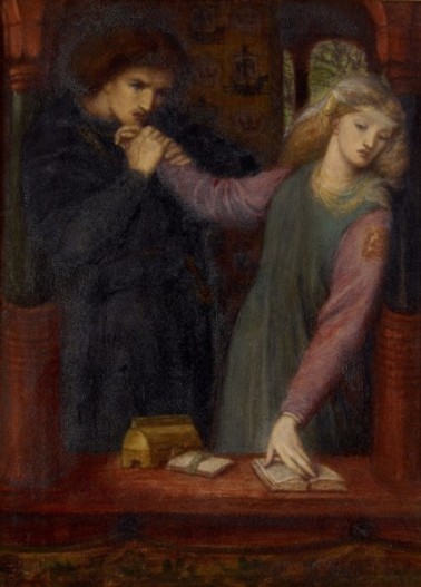 Dante Gabriel Rossetti - Hamlet et Ophélie 1866